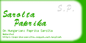 sarolta paprika business card